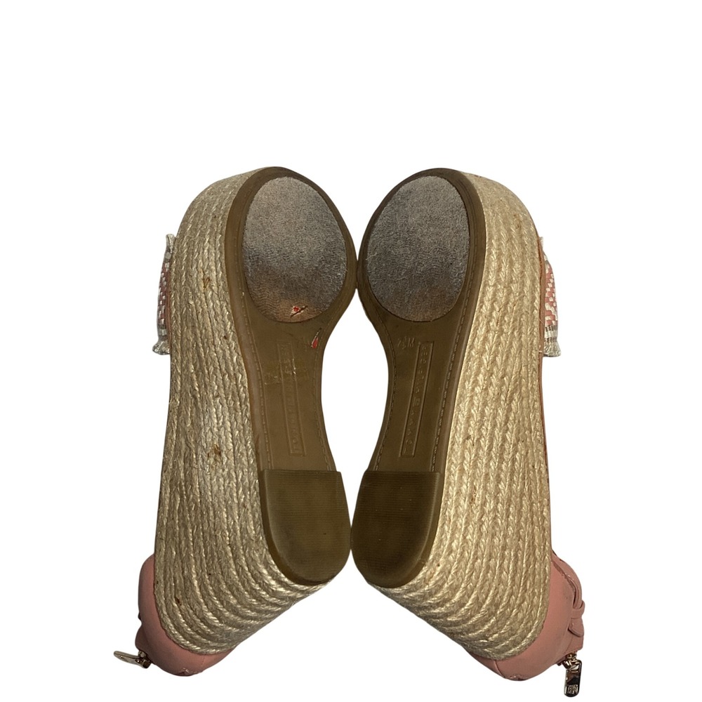 Tommy Hilfiger Espadrille Wedge Sandals Women Size 7.5M Pink Boho Platform Heel - Picture 7 of 8